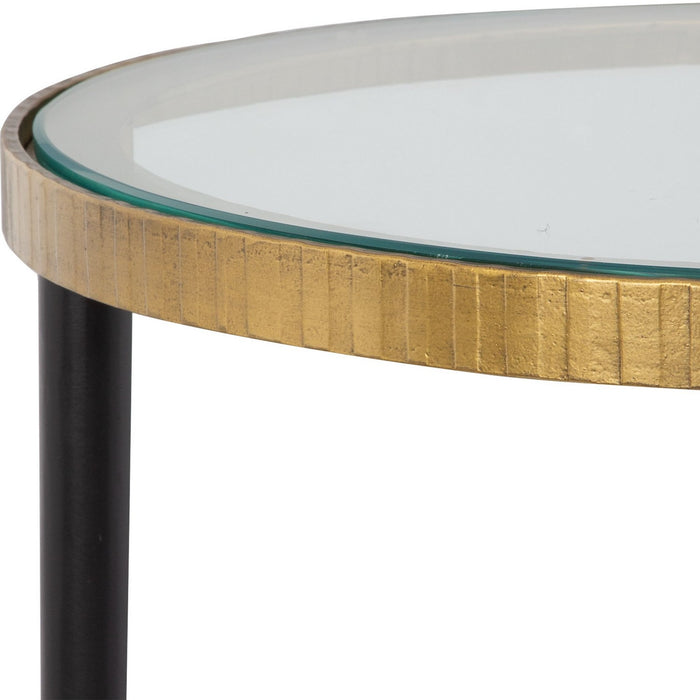 Uttermost 22965 Side Table, Antique Gold