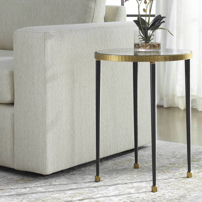 Uttermost 22965 Side Table, Antique Gold