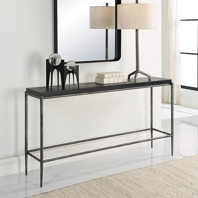 Uttermost 22969 Console Table, Dark Silver