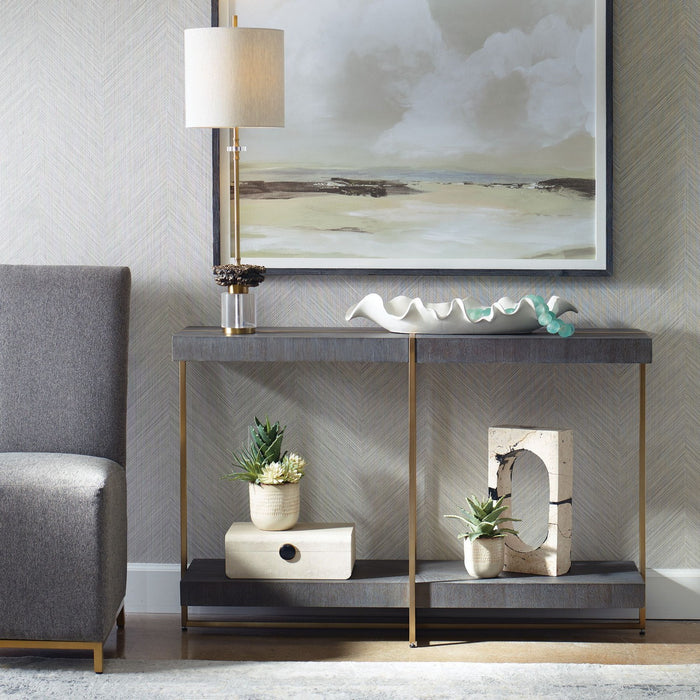 Uttermost 22972 Console Table, Brushed Brass