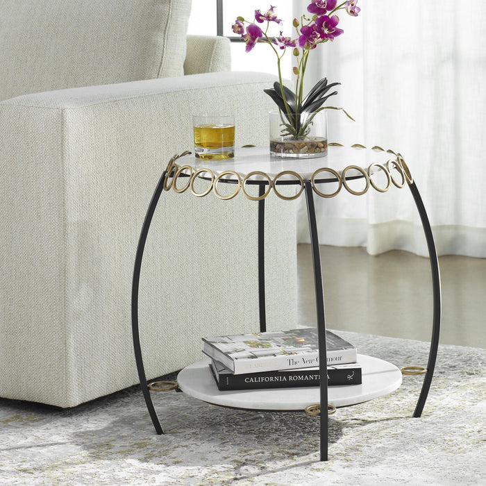Uttermost 22974 Side Table, Antiqued Gold