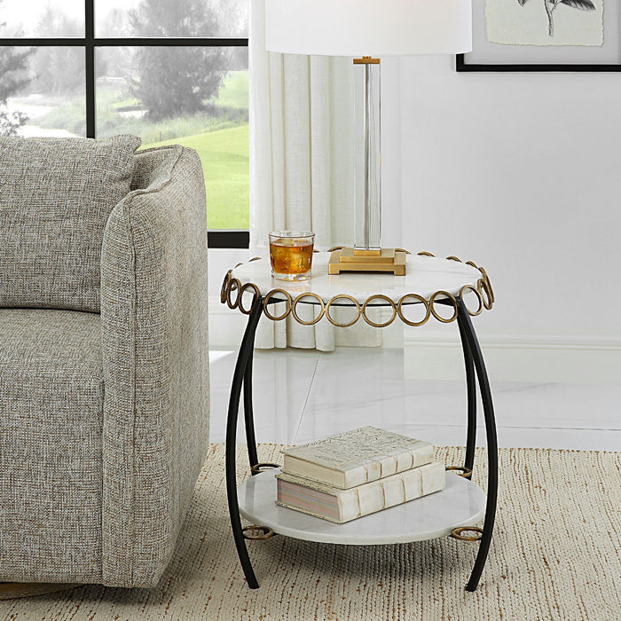 Uttermost 22974 Side Table, Antiqued Gold