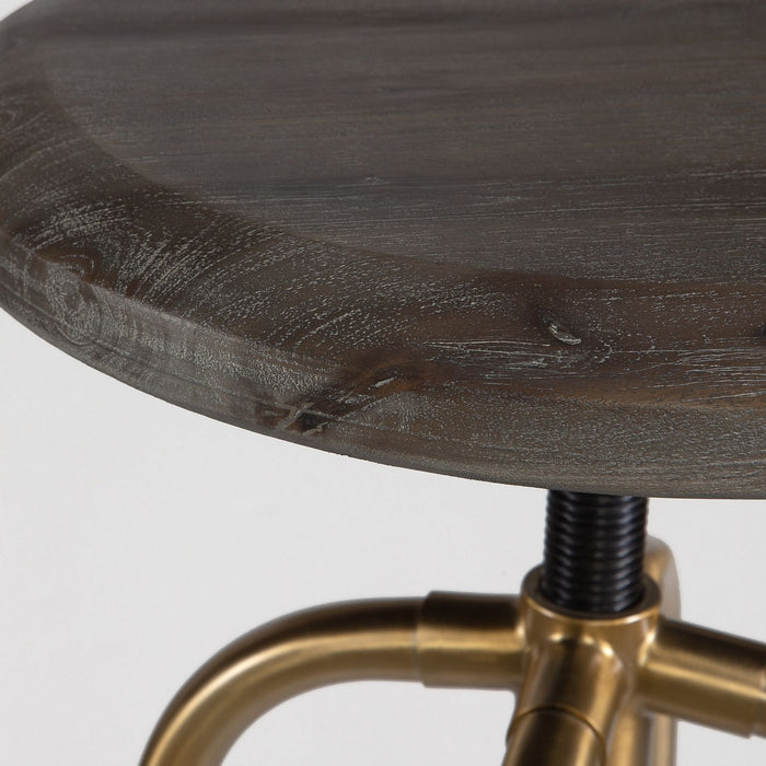 Uttermost 22976 Counter Stool, Brushed Brass