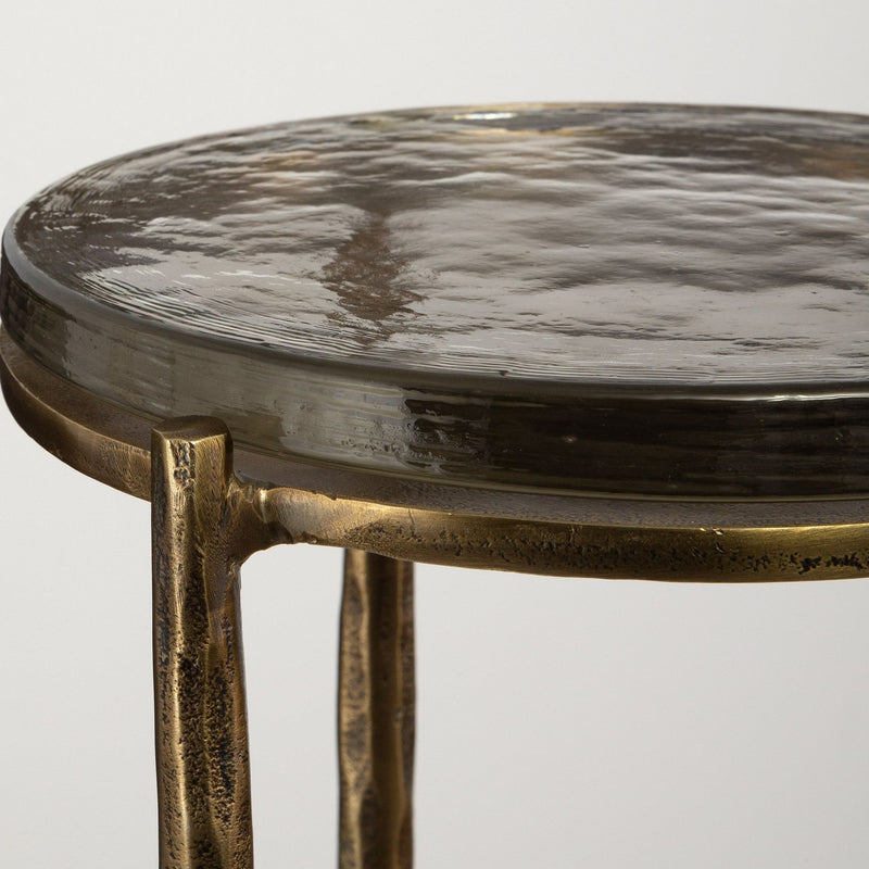 Uttermost 22978 Accent Table, Antique Brass