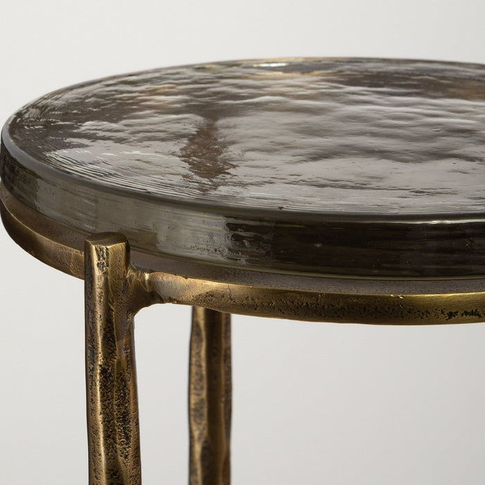 Uttermost 22978 Accent Table, Antique Brass