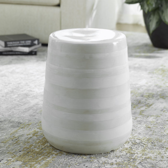 Uttermost 22988 Stool, Matte White