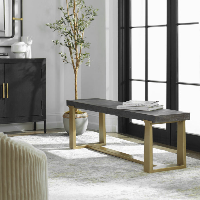 Uttermost 22989 Bench, Brushed Brass