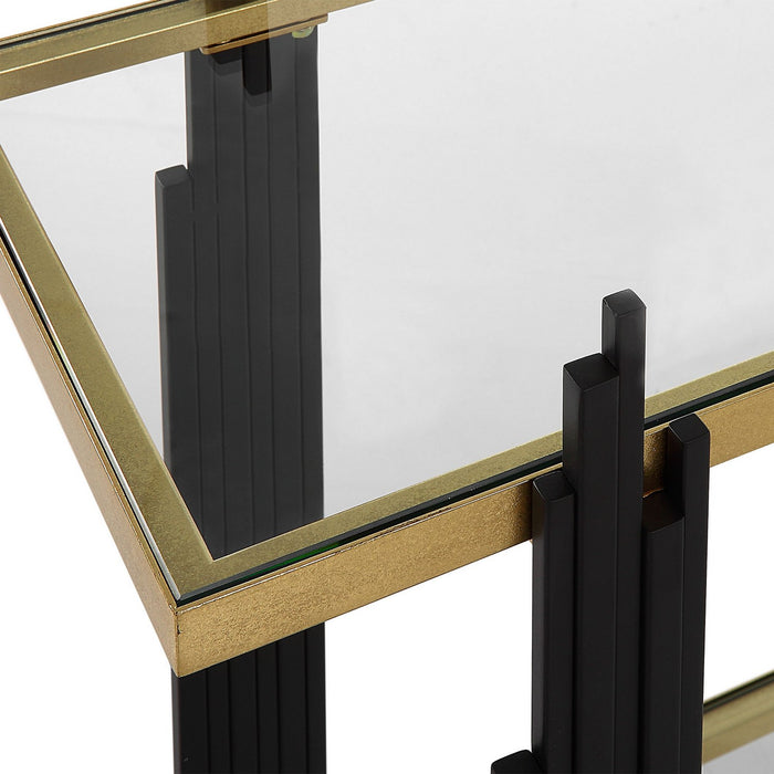 Uttermost 22992 Console Table, Gold Leaf
