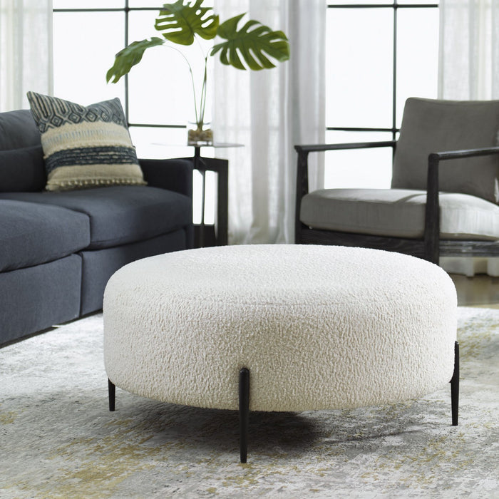 Uttermost 23778 Ottoman, Satin Black