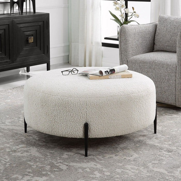 Uttermost 23778 Ottoman, Satin Black