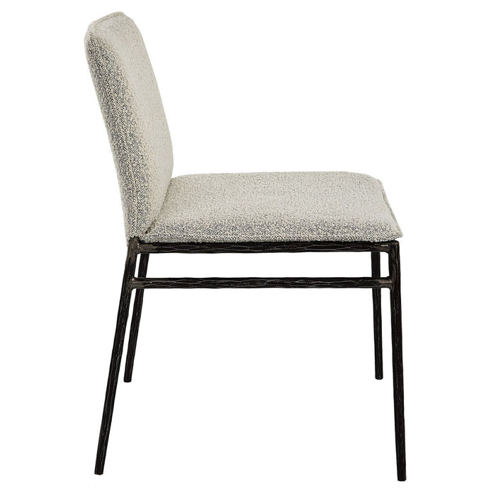 Uttermost 23781 Dining Chair, Natural Aged Black Iron