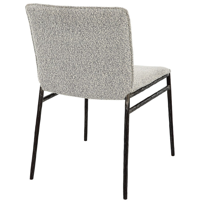 Uttermost 23781 Dining Chair, Natural Aged Black Iron