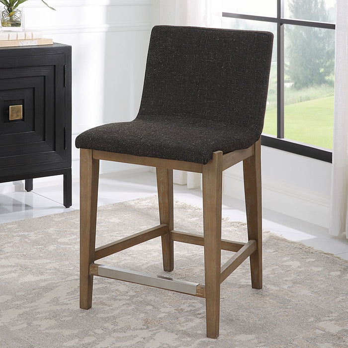 Uttermost 23822 Counter Stool, Brushed Nickel