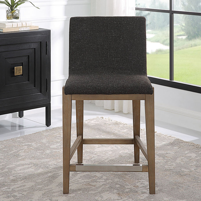 Uttermost 23822 Counter Stool, Brushed Nickel