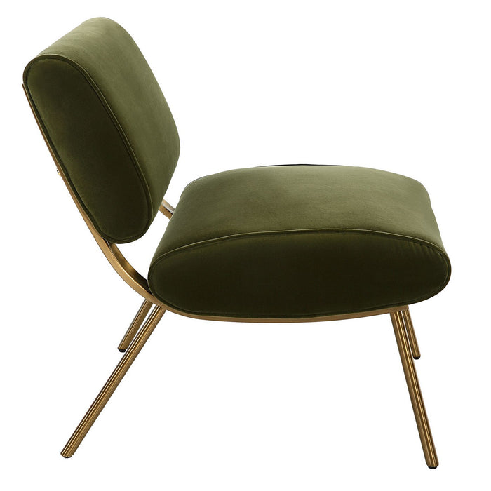Uttermost 23823 Accent Chair, Brushed Brass