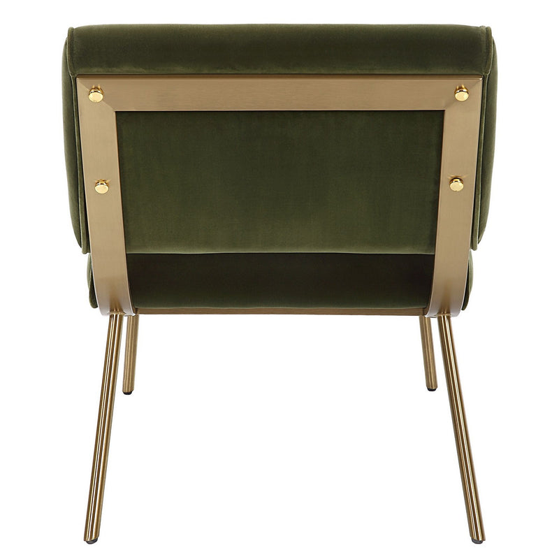 Uttermost 23823 Accent Chair, Brushed Brass