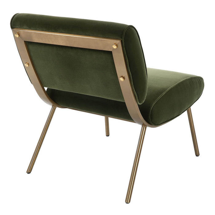 Uttermost 23823 Accent Chair, Brushed Brass