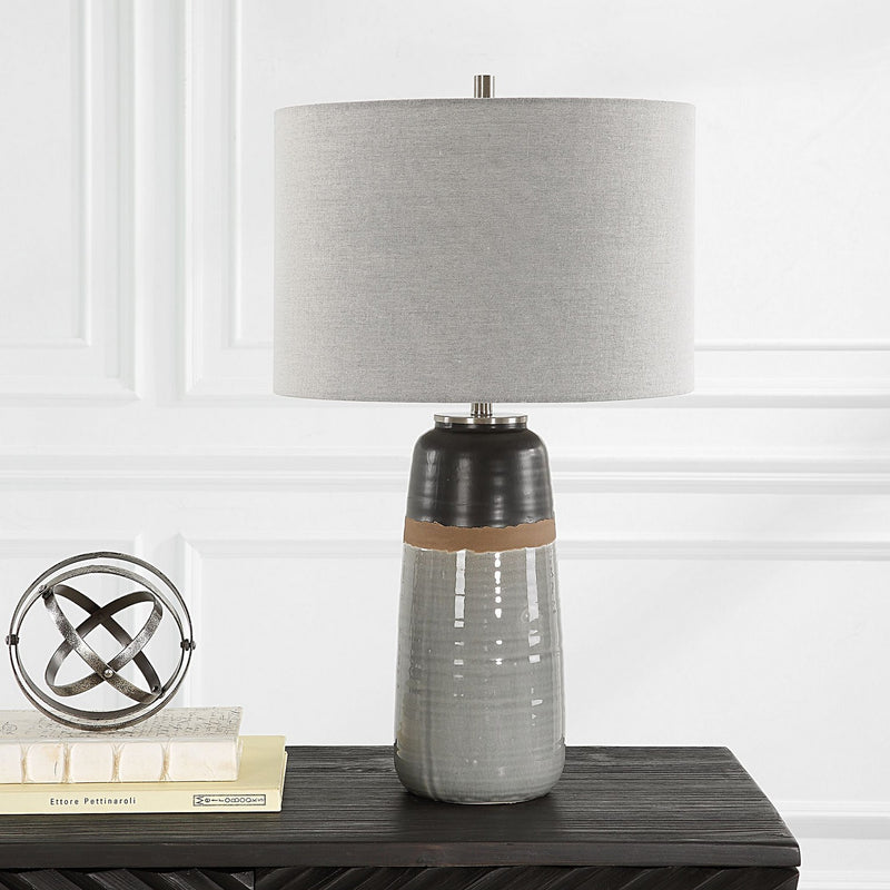 Uttermost 30219-1 One Light Table Lamp, Brushed Nickel