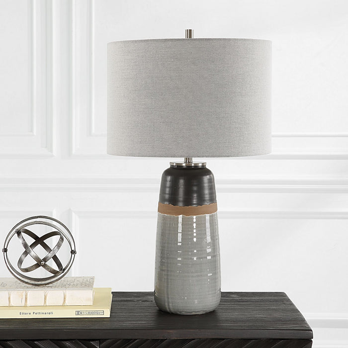 Uttermost 30219-1 One Light Table Lamp, Brushed Nickel