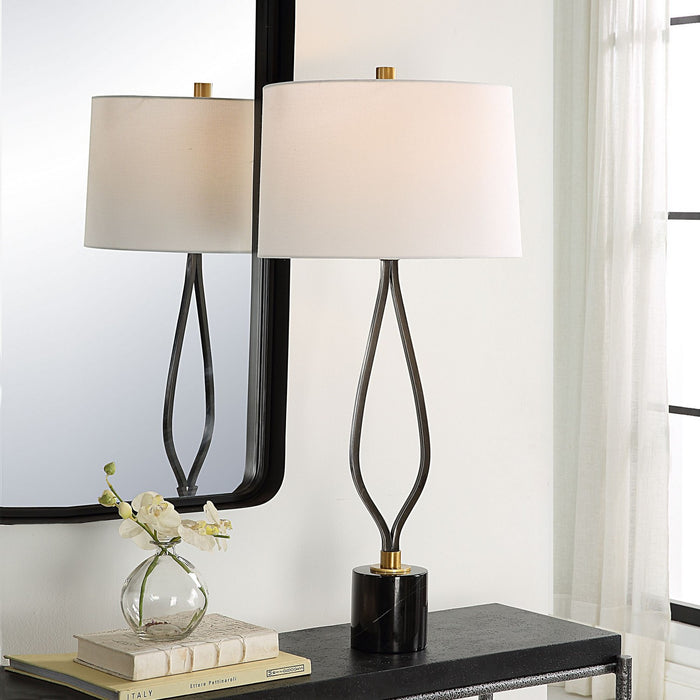 Uttermost 30245 One Light Table Lamp, Antique Brass