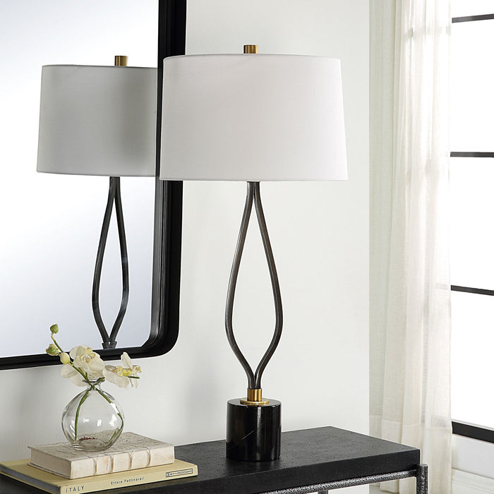 Uttermost 30245 One Light Table Lamp, Antique Brass