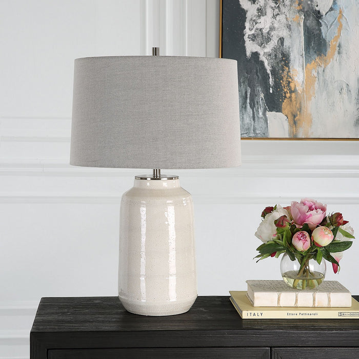 Uttermost 30248-1 One Light Table Lamp, Brushed Nickel