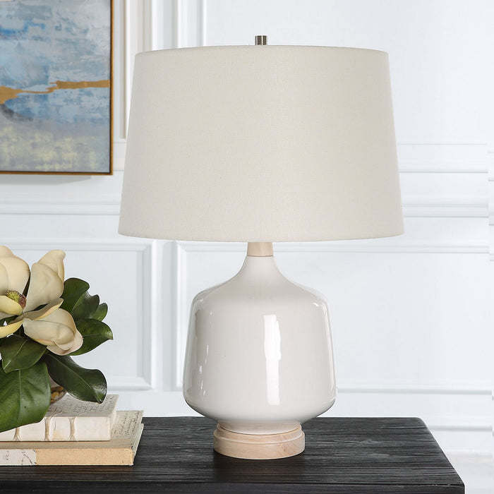 Uttermost 30250-1 One Light Table Lamp, Brushed Nickel