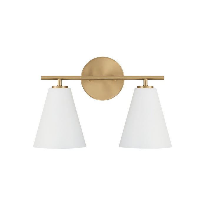Capital Lighting AA1038RE Two Light Vanity, Matte Brass and White