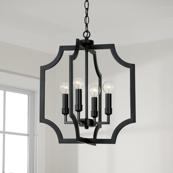 Capital Lighting AA1037MB Four Light Foyer Pendant, Matte Black