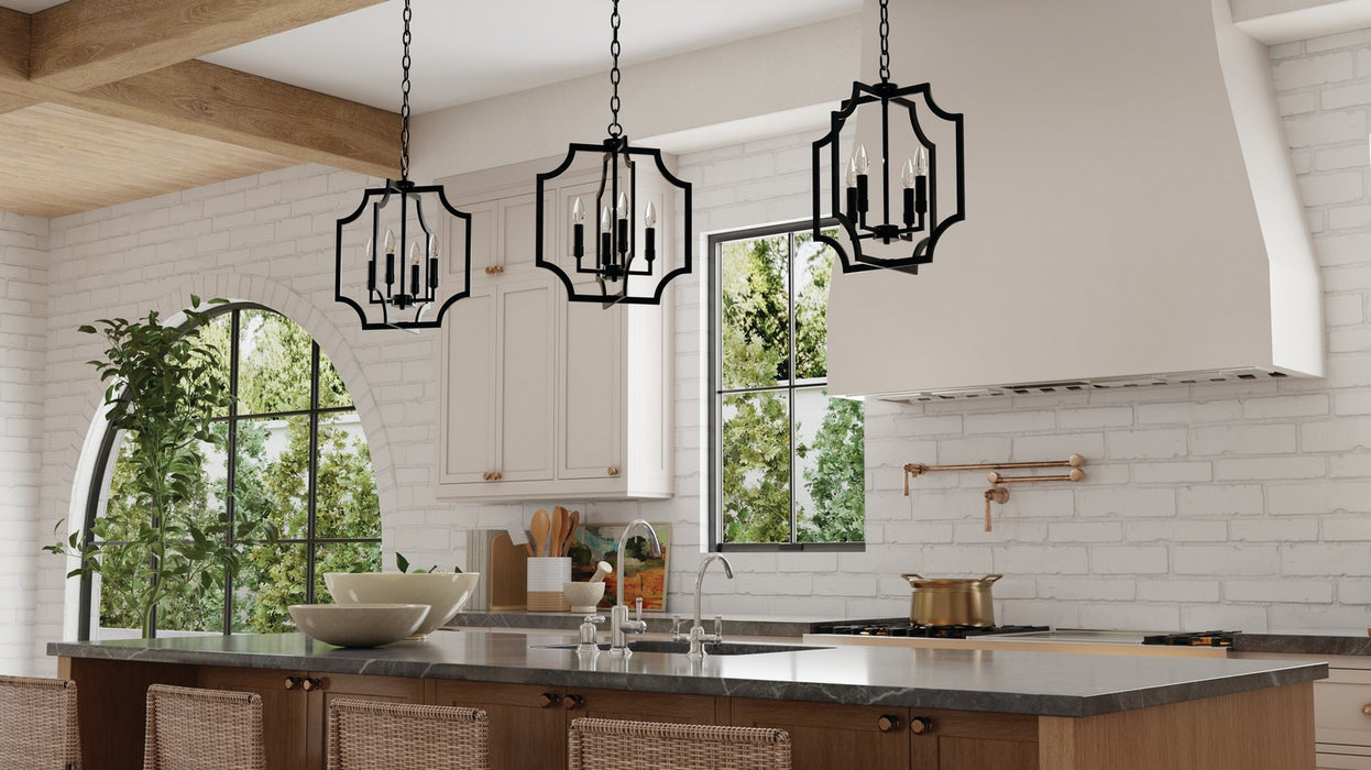 Capital Lighting AA1037MB Four Light Foyer Pendant, Matte Black