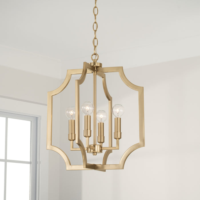 Capital Lighting AA1037MA Four Light Foyer Pendant, Matte Brass
