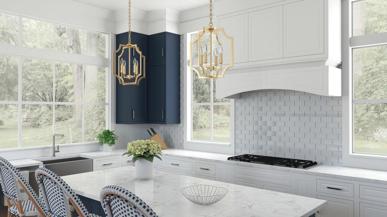 Capital Lighting AA1037MA Four Light Foyer Pendant, Matte Brass
