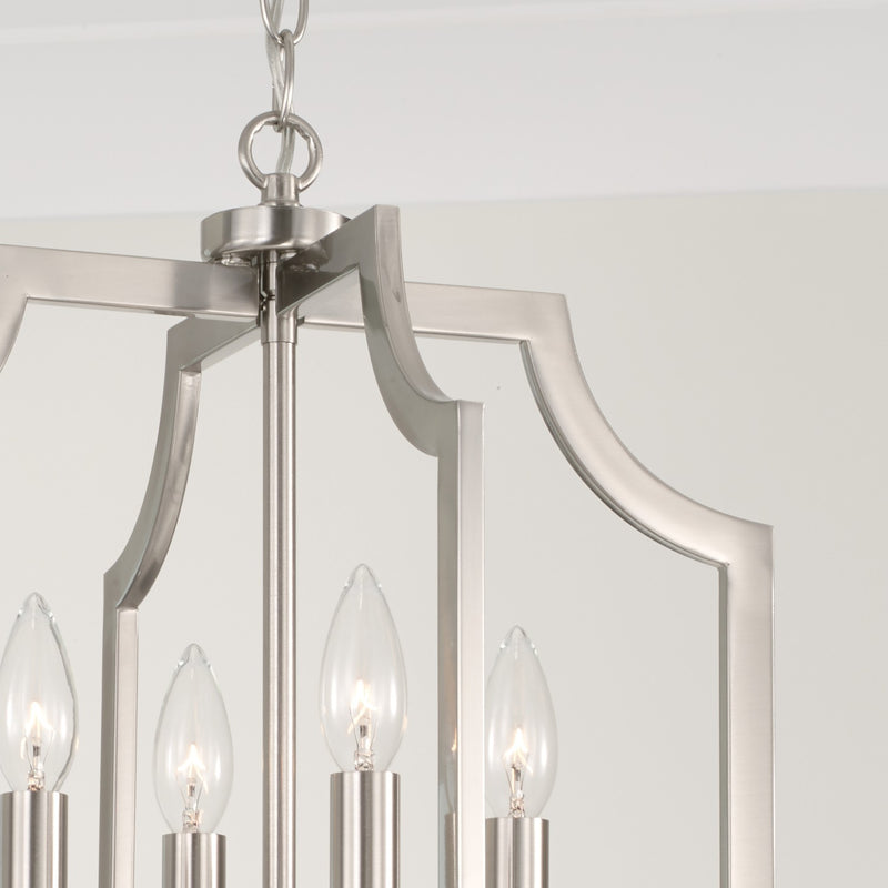 Capital Lighting AA1037BN Four Light Foyer Pendant, Brushed Nickel