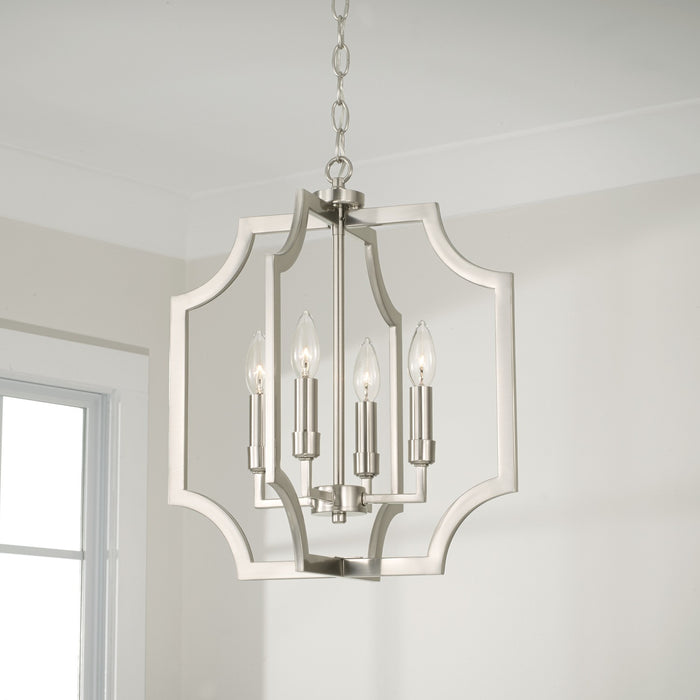 Capital Lighting AA1037BN Four Light Foyer Pendant, Brushed Nickel
