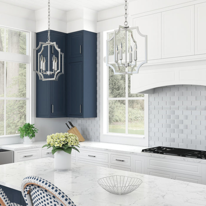 Capital Lighting AA1037BN Four Light Foyer Pendant, Brushed Nickel