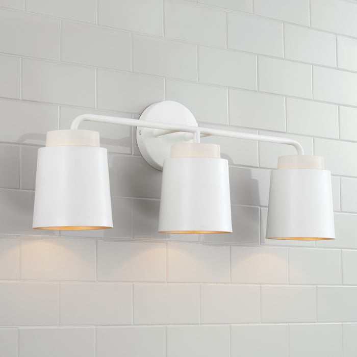Capital Lighting AA1036WE Three Light Vanity, Matte White