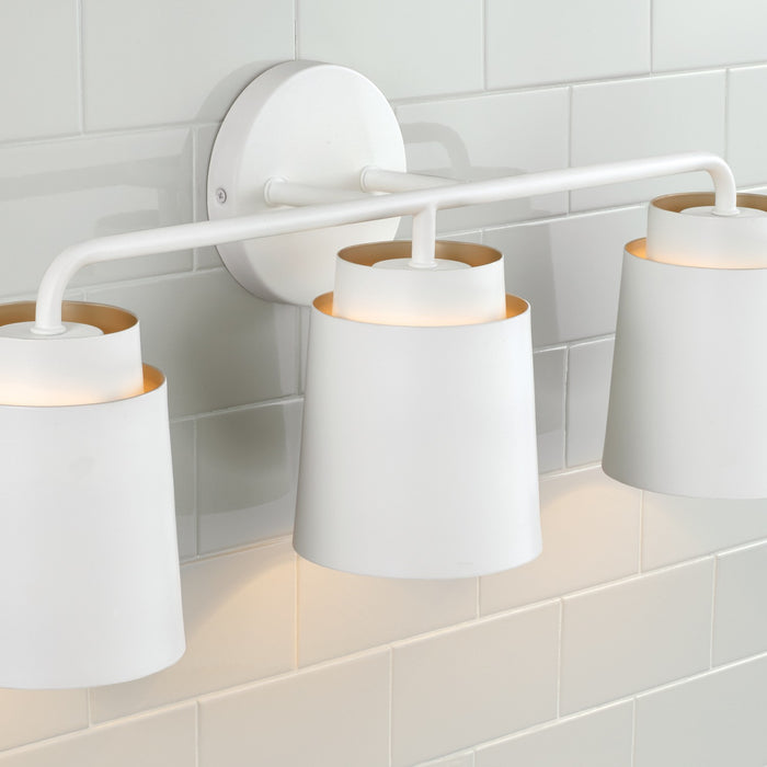 Capital Lighting AA1036WE Three Light Vanity, Matte White