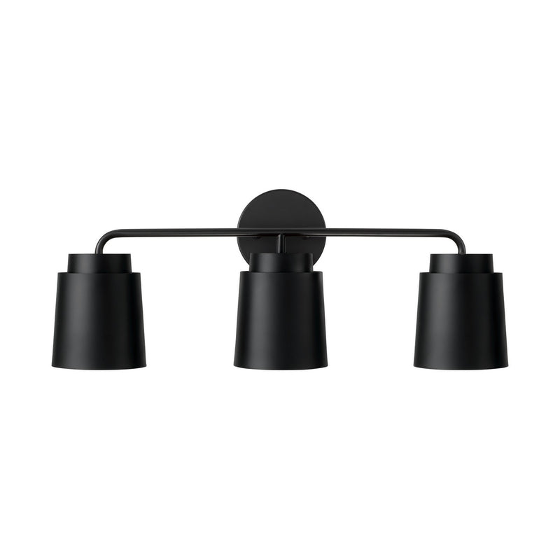 Capital Lighting AA1036MB Three Light Vanity, Matte Black