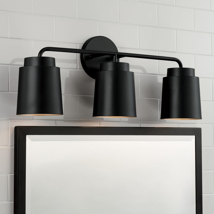 Capital Lighting AA1036MB Three Light Vanity, Matte Black