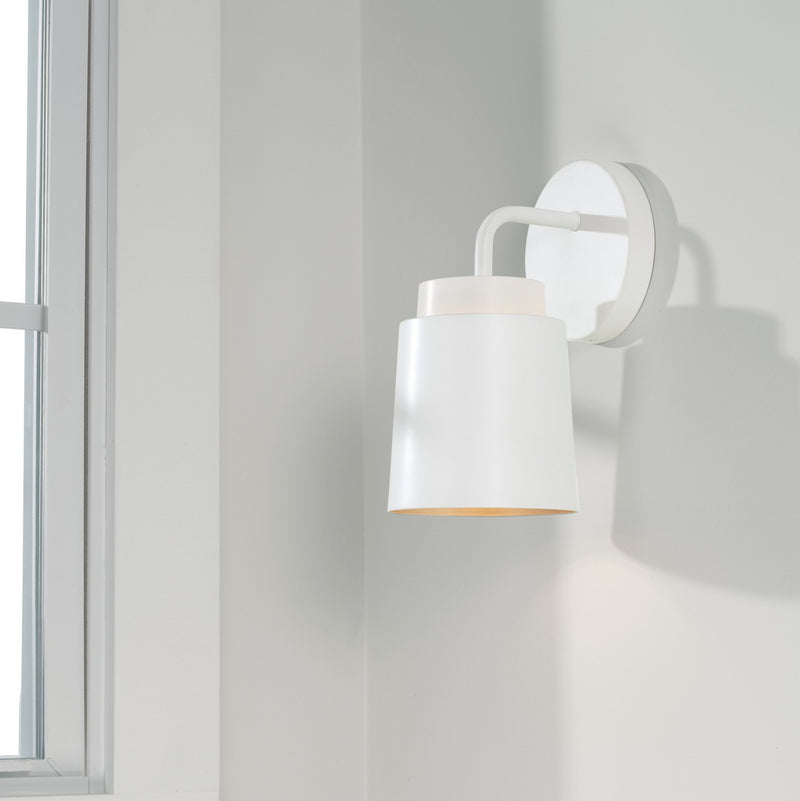 Capital Lighting AA1035WE One Light Wall Sconce, Matte White