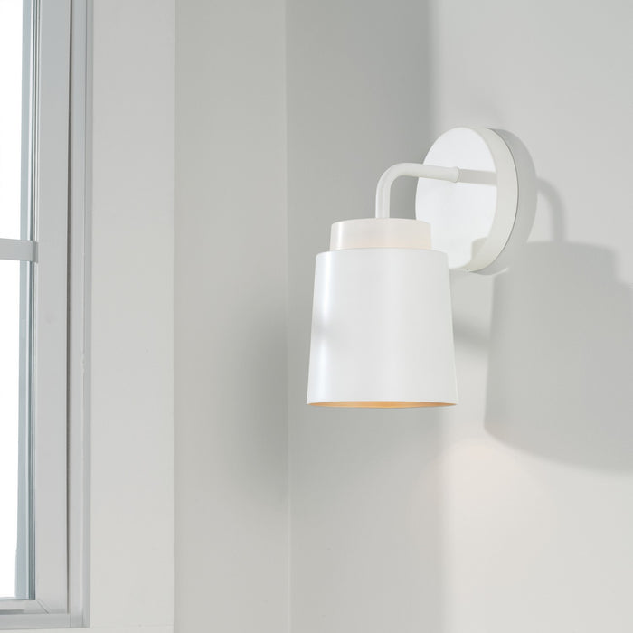 Capital Lighting AA1035WE One Light Wall Sconce, Matte White