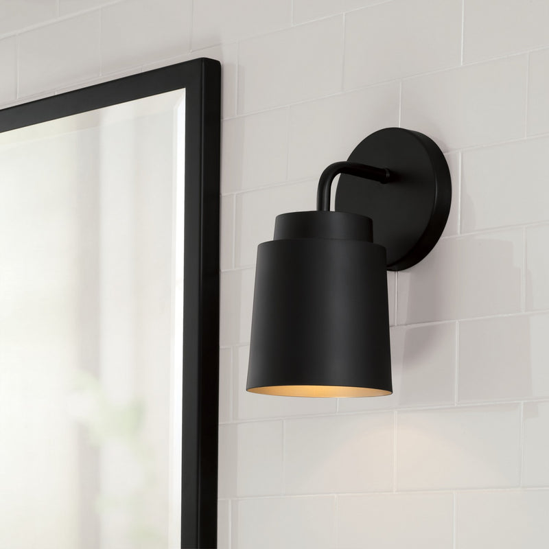 Capital Lighting AA1035MB One Light Wall Sconce, Matte Black