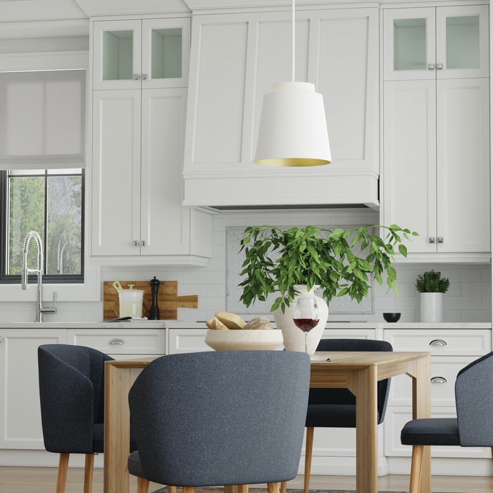 Capital Lighting AA1034WE One Light Pendant, Matte White