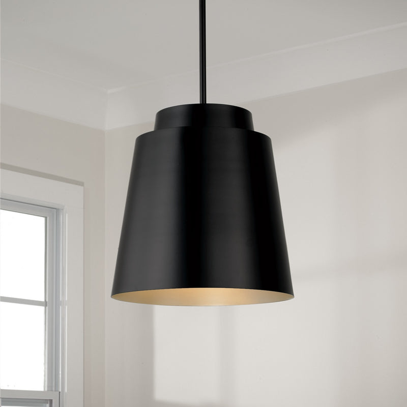 Capital Lighting AA1034MB One Light Pendant, Matte Black