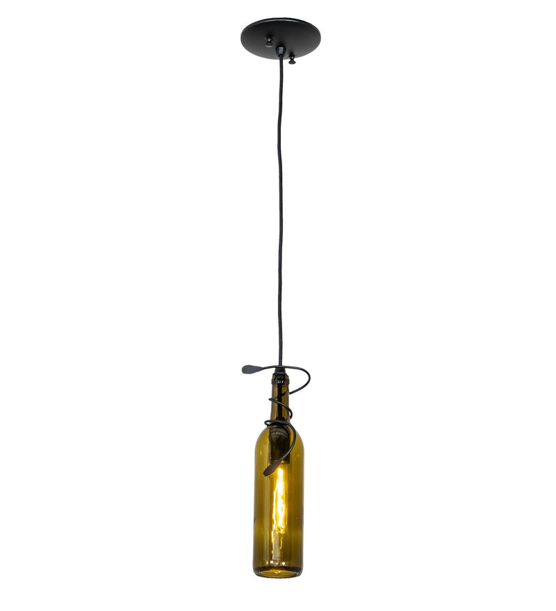 Meyda Tiffany 130299 One Light Mini Pendant, Black Metal