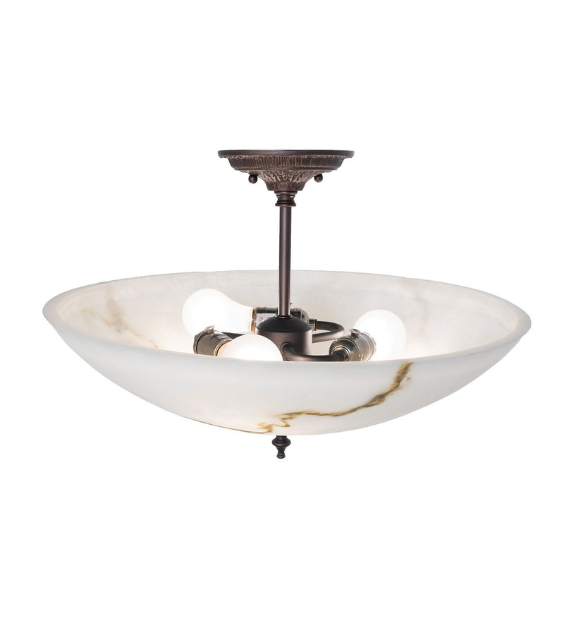 Meyda Tiffany 262430 Three Light Semi-Flushmount, Mahogany Bronze