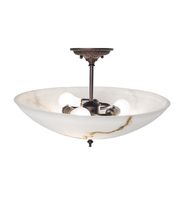 Meyda Tiffany 262430 Three Light Semi-Flushmount, Mahogany Bronze