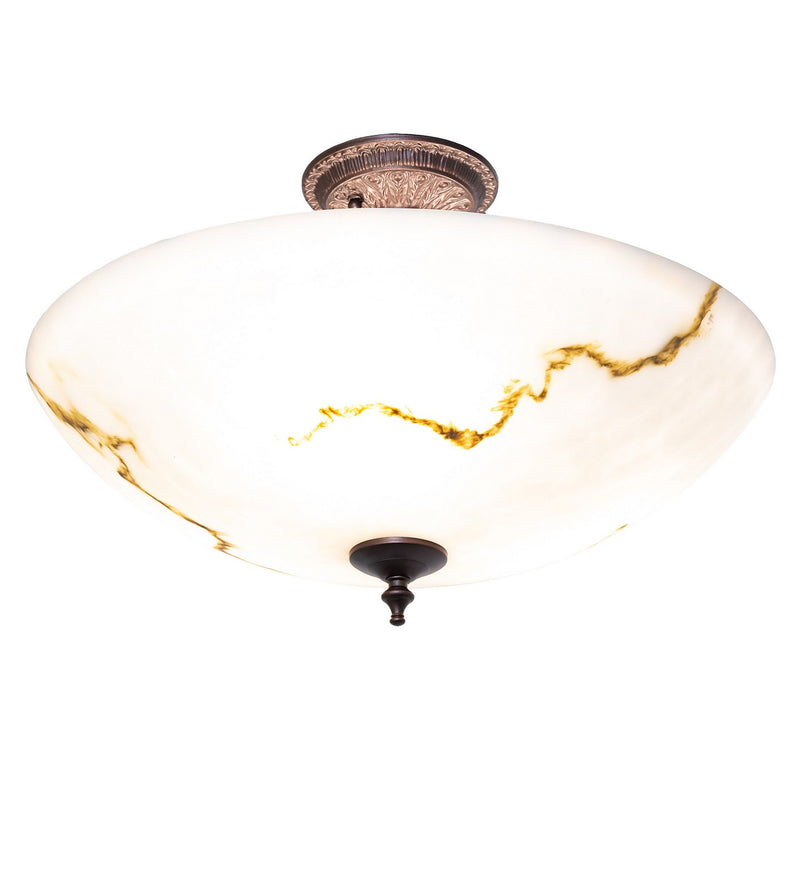 Meyda Tiffany 262430 Three Light Semi-Flushmount, Mahogany Bronze