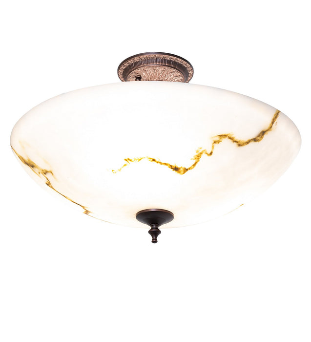 Meyda Tiffany 262430 Three Light Semi-Flushmount, Mahogany Bronze