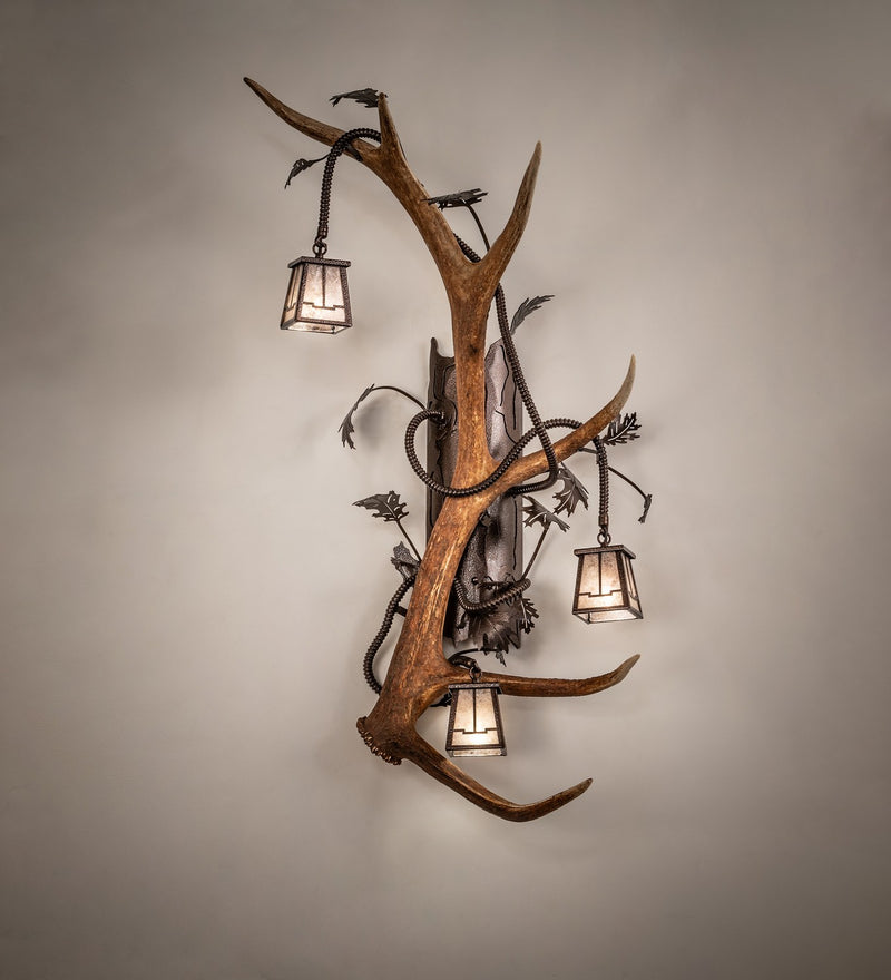 Meyda Tiffany 266424 Three Light Wall Sconce, Copper Vein